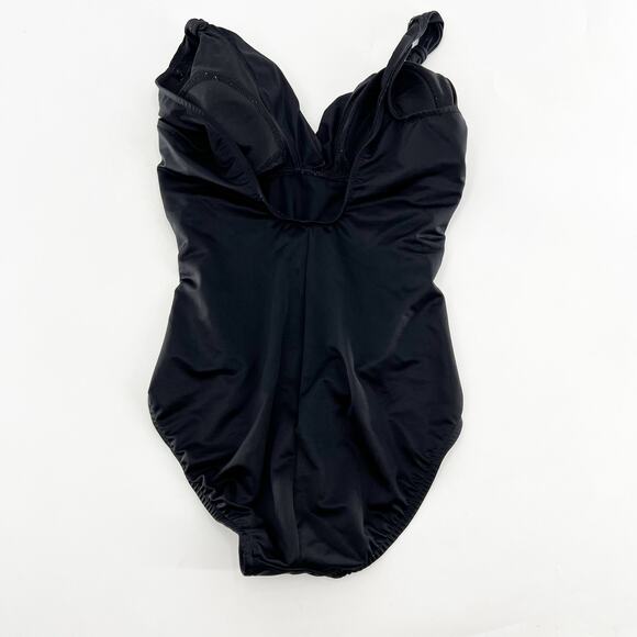 Miraclesuit One Piece Cinched Waist Swimsuit Womens Size 12 Black - Picture 2 of 2